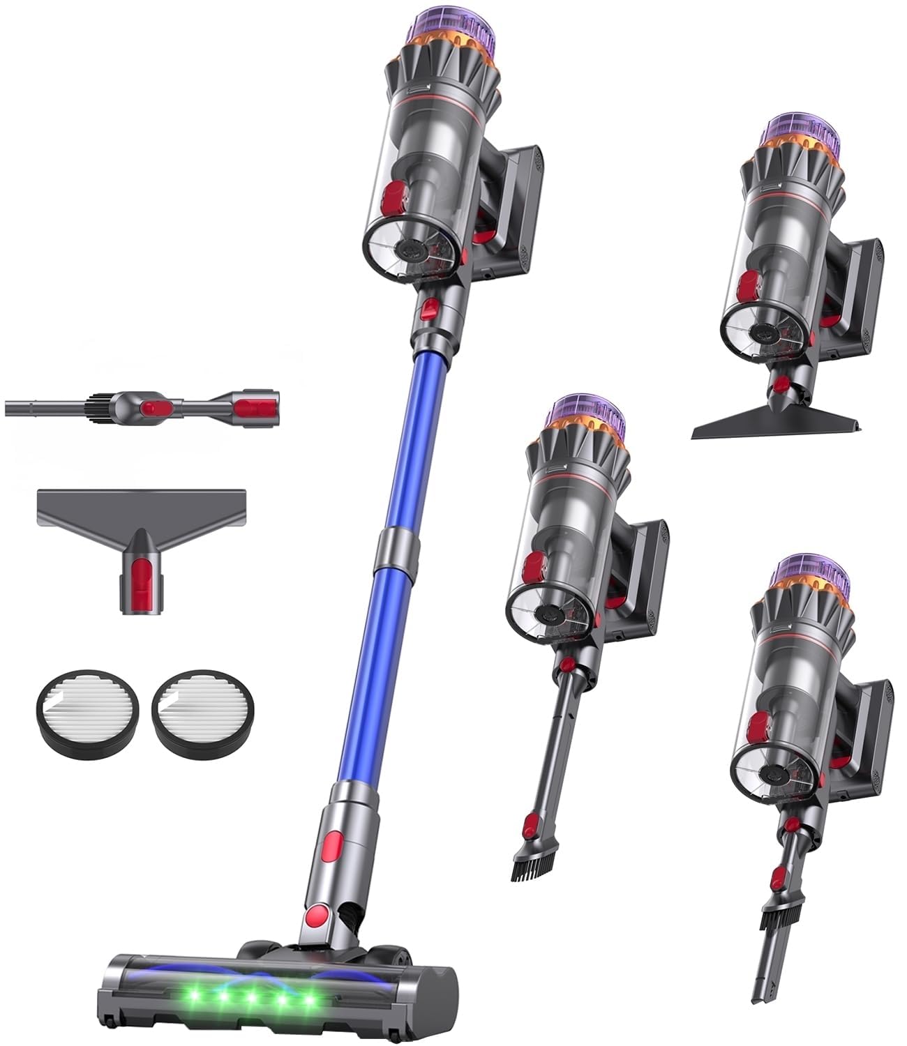 Cordless Stick Vacuum Cleaner, 70Mins 600W 55Kpa for Home, Pet Hair, Carpet
