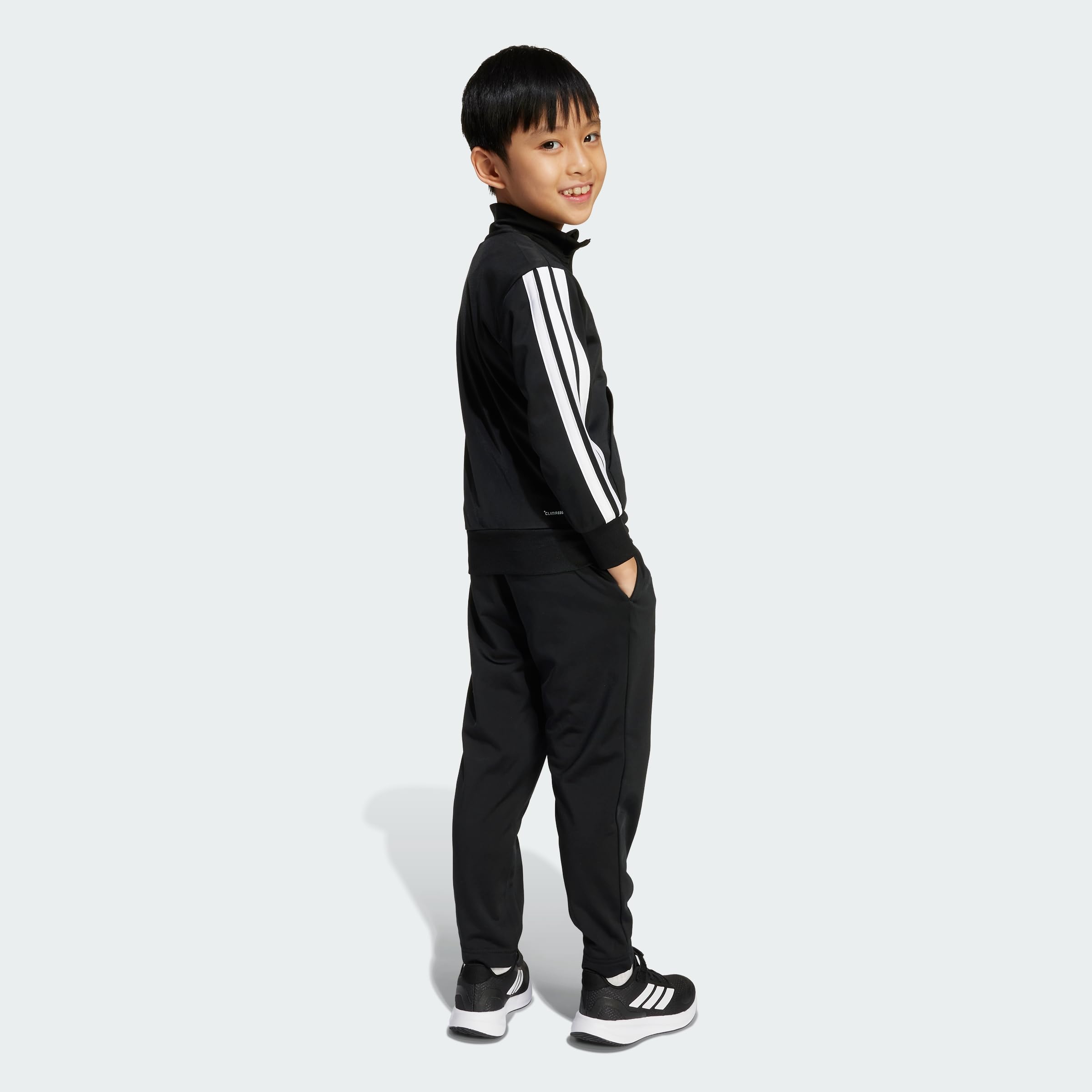 adidas Uniseks - dzieci Essentials Climacool Track Suit, black/white, 7-8 Years
