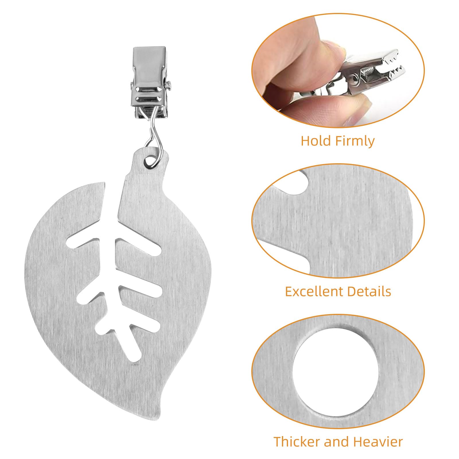 Fermatovaglia In Marmo - 8 Pezzi Con Clip, Design Naturale Per Esterno, Peso 30g L'uno - Foto 8