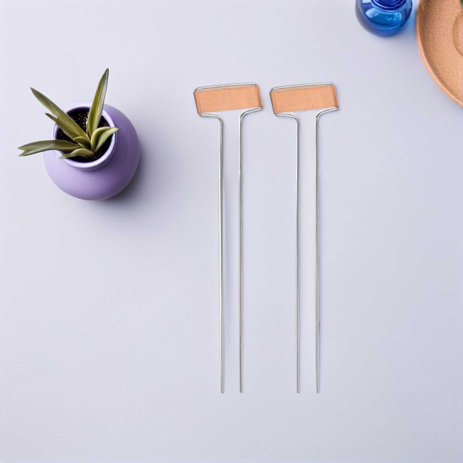 25 Étiquettes Métalliques en Cuivre pour Plantes d'Extérieur Étanches Marqueurs de Jardin Robustes Surface d'Inscription Large pour Potager Pépinière et Identification Précise