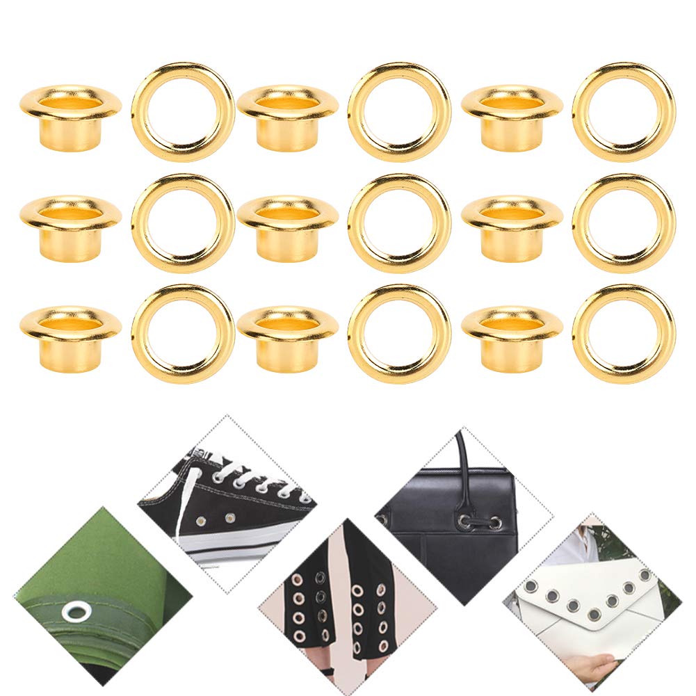 WGFOIP 200Pcs Brass Shoes Grommet, Hollow Rivet DIY Fastener for Leather Shoes Bags Clothes Accessories, Yellow - Image 3
