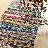 Chardin home Eco Friendly Rainbow Multi Chindi Colorful Table Runner. Size: 13''x36'', Multi Color