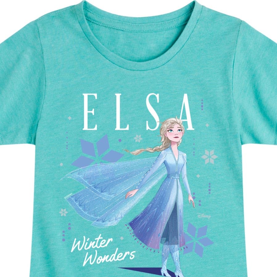 Disney Frozen 2 - Elsa Winter Wonders - Toddler & Youth Girls Short Sleeve Graphic T-Shirt3