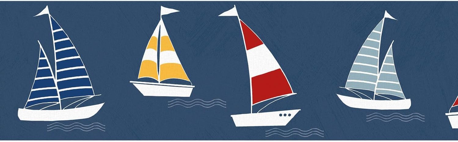 Graphic Wallpaper Wall Profhome 403757-GU self-Adhesive Border Slightly Textured with Graphical Pattern matt Blue red Yellow White 0.75 m2 (8.07 ft2)