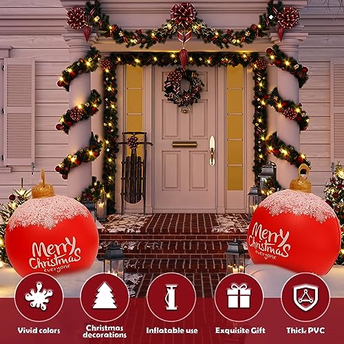 Inflatable Christmas Ball 23 Inch Outdoor Large Christmas PVC Inflatable Ball Giant Blow up Balls Decorations Reusable Santa Snowman Inflatables Hanging Balls for Xmas Yard Garden Patio - Image 3
