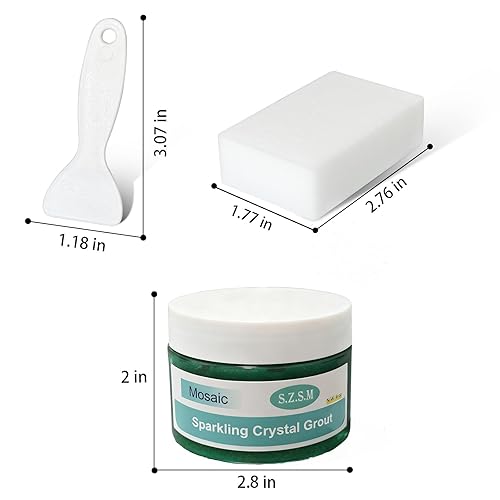 Miniatura 2 de La lechada de mosaico para manualidades, el calafateo de cristal colorido brillante está especialmente diseñado para su uso en kits de mosaicos para