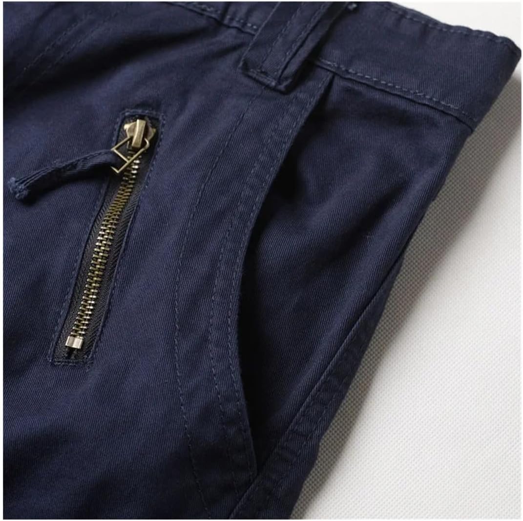 Mens Cargo Pants with Multi Pocket Loose Cotton Casual Straight Leg Trouser Overalls Tactical Trouser