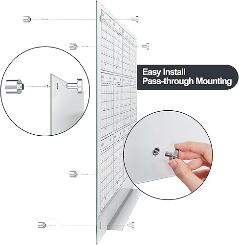 Miniatura 4 de Calendario anual de pizarra blanca magnética, calendario anual de 35 x 47 pulgadas, calendario de pared grande de 35 x 47 pulgadas, pizarra blanca
