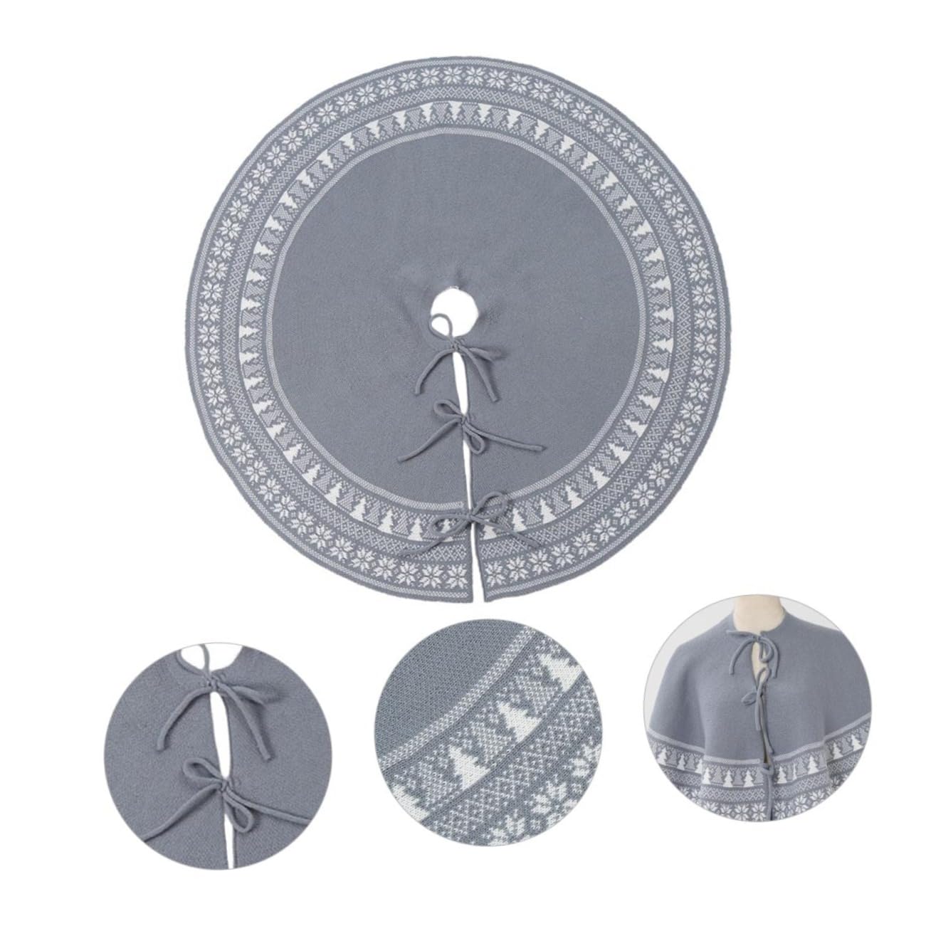 1pezzi Gonna Di Natale Maglia Decorazione Festiva Per Albero Versatile e Creativa Atmosfera Natalizia Perfetta Tappeto Elegante Per Eventi e Feste