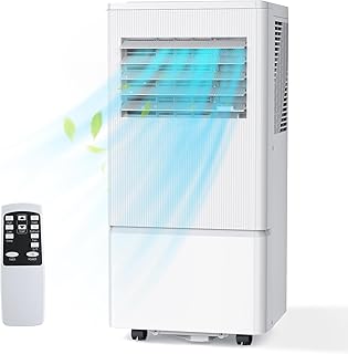 Portable Air Conditioner, 10000 BTU Air Conditioner Portable for Room Up to 450 Sq.Ft, Remote Control, 24H Timer, Dehumidifier & Fan Modes, 3-in-1 AC Unit with Window Kit for Home Office