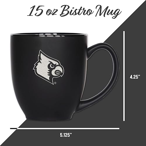 Miniatura 210 de Rico Industries NCAA Primary - Taza personalizada de 15 onzas, color negro mate, para bebidas calientes o frías Nebraska Cornhuskers