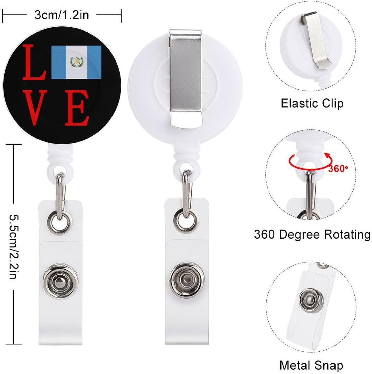 Guatemala Lover Printed Retractable Badge Clip Holder image 2