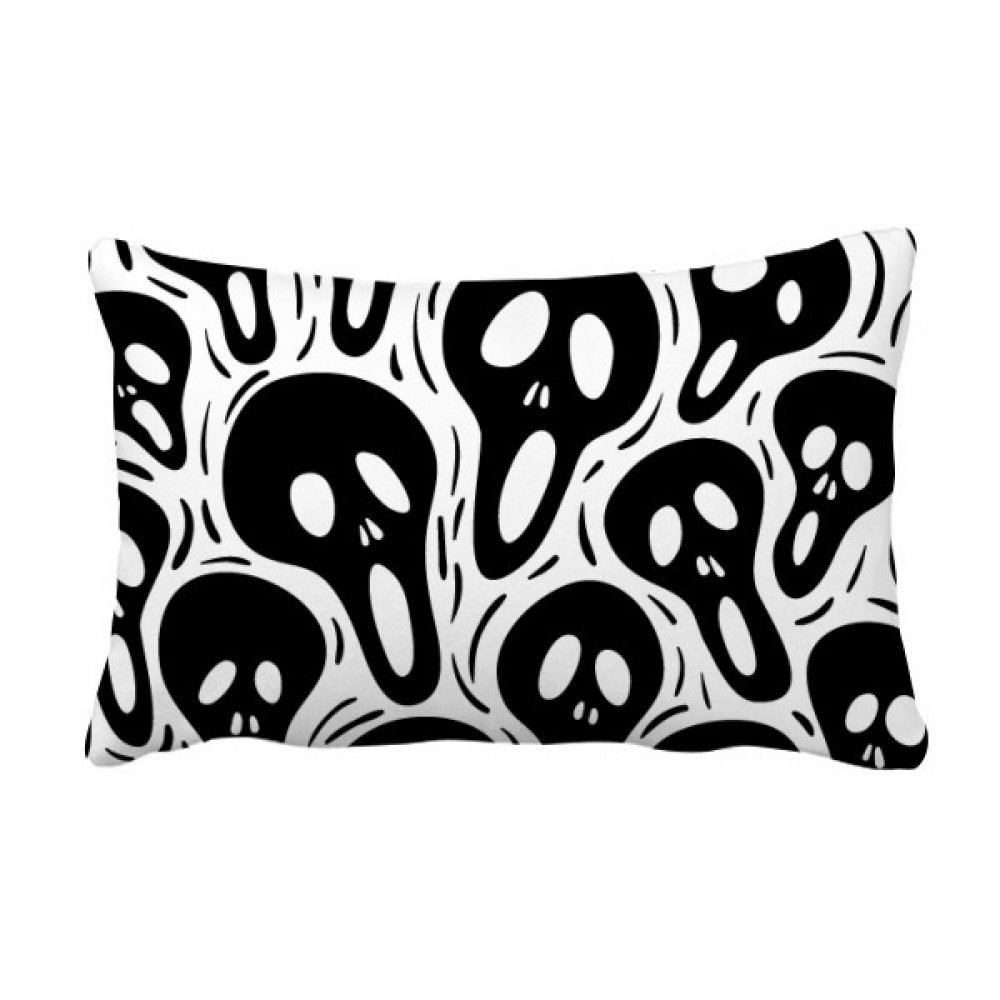 Coussin Halloween contre le mal de dos oreiller lombaire cartoon skull multicolore canapé