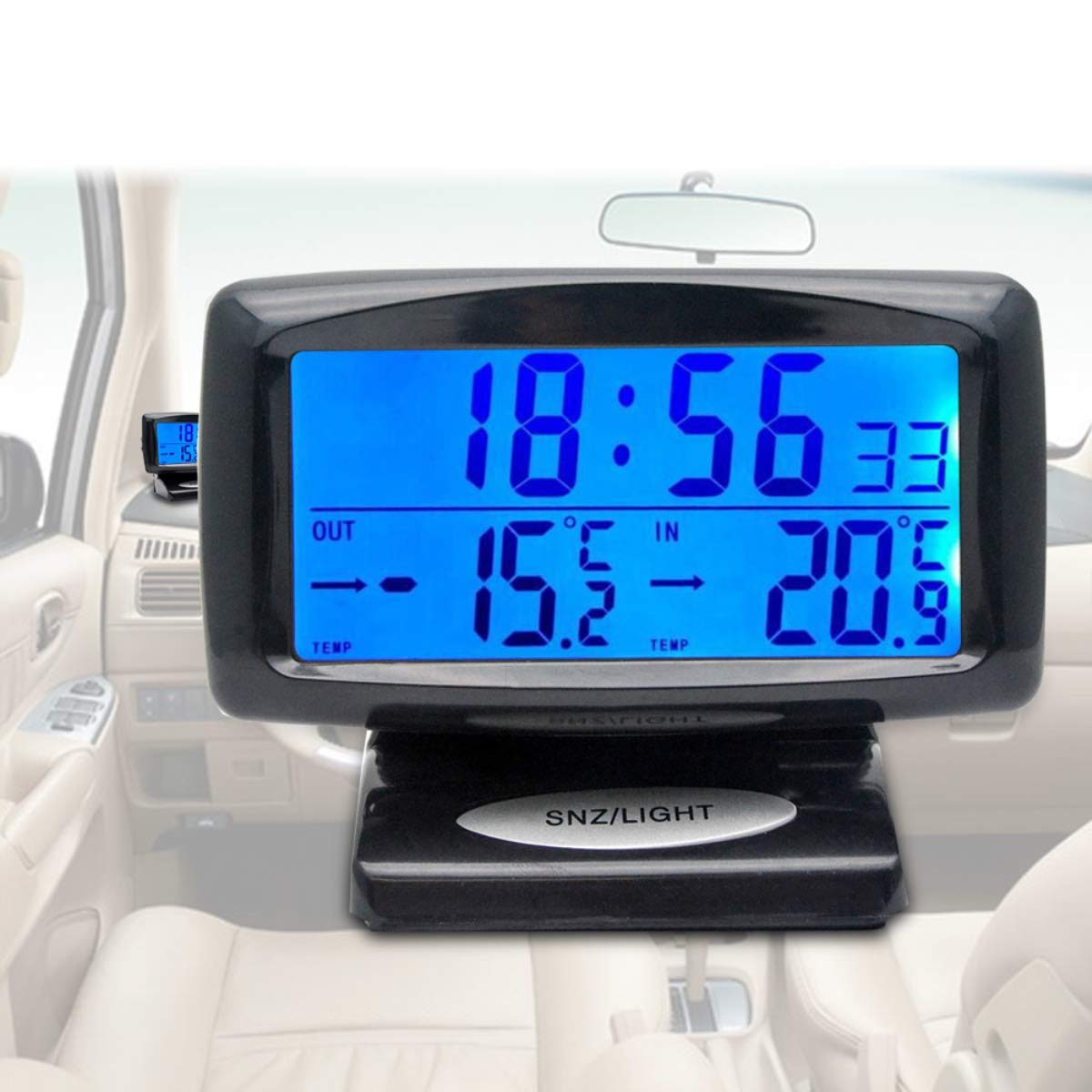 Thermomètre d'horloge de voiture Baceyong, horloge numérique et thermomètre 2 en 1 avec affichage à LED, utilisé pour l'ameublement intérieur et extérieur de la voiture