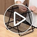 Image of Go Hooked 2-Tier Storage Basket | Multifunctional Metal Fruit Basket for Display Table, Dining Table, Room Desk (Black)