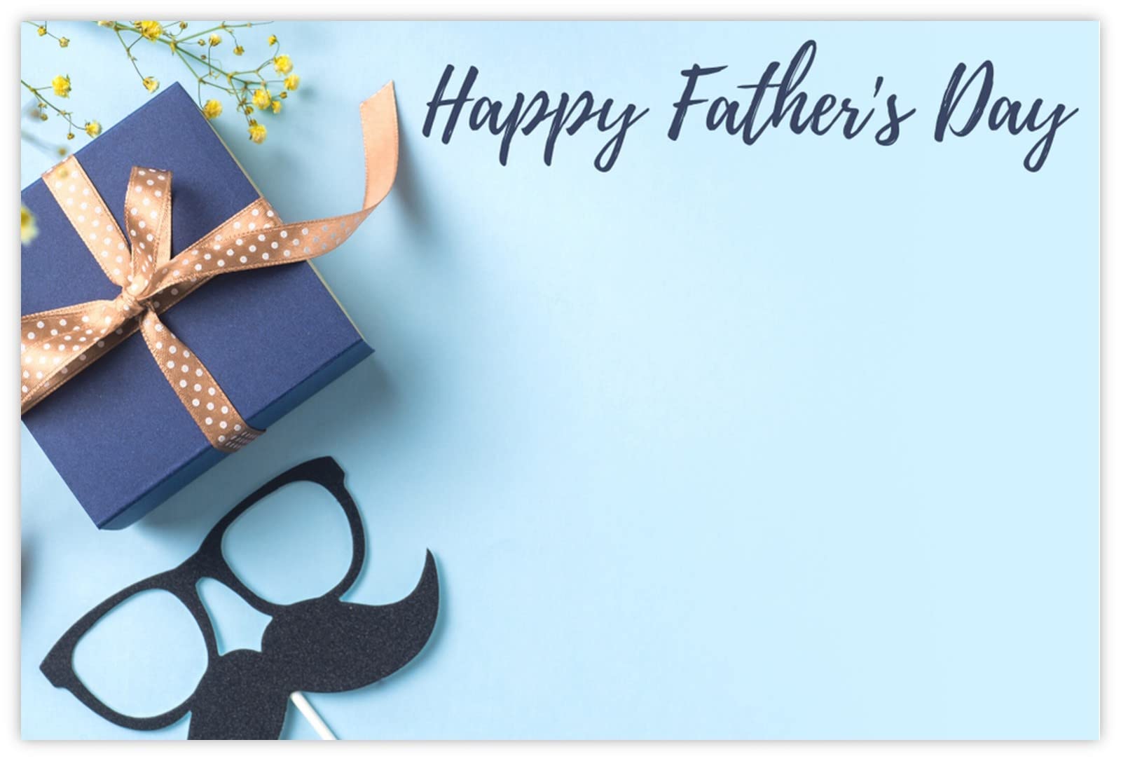celloexpress Happy Father's Day (Gift & Moustache) Flower Message Cards - 60mm x 90mm - Father's Day Florist Card Gift Notes (Pack of 100) — image 1