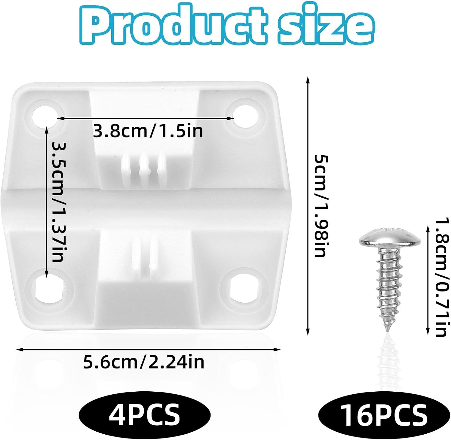 Gosknor 4pcs Cooler Hinges Replacement for Coleman, Durable Plastic Hinges Kit with 16pcs Stainless Steel Screws Cooler Replacement Parts for Camping Freezer and Ice Chest