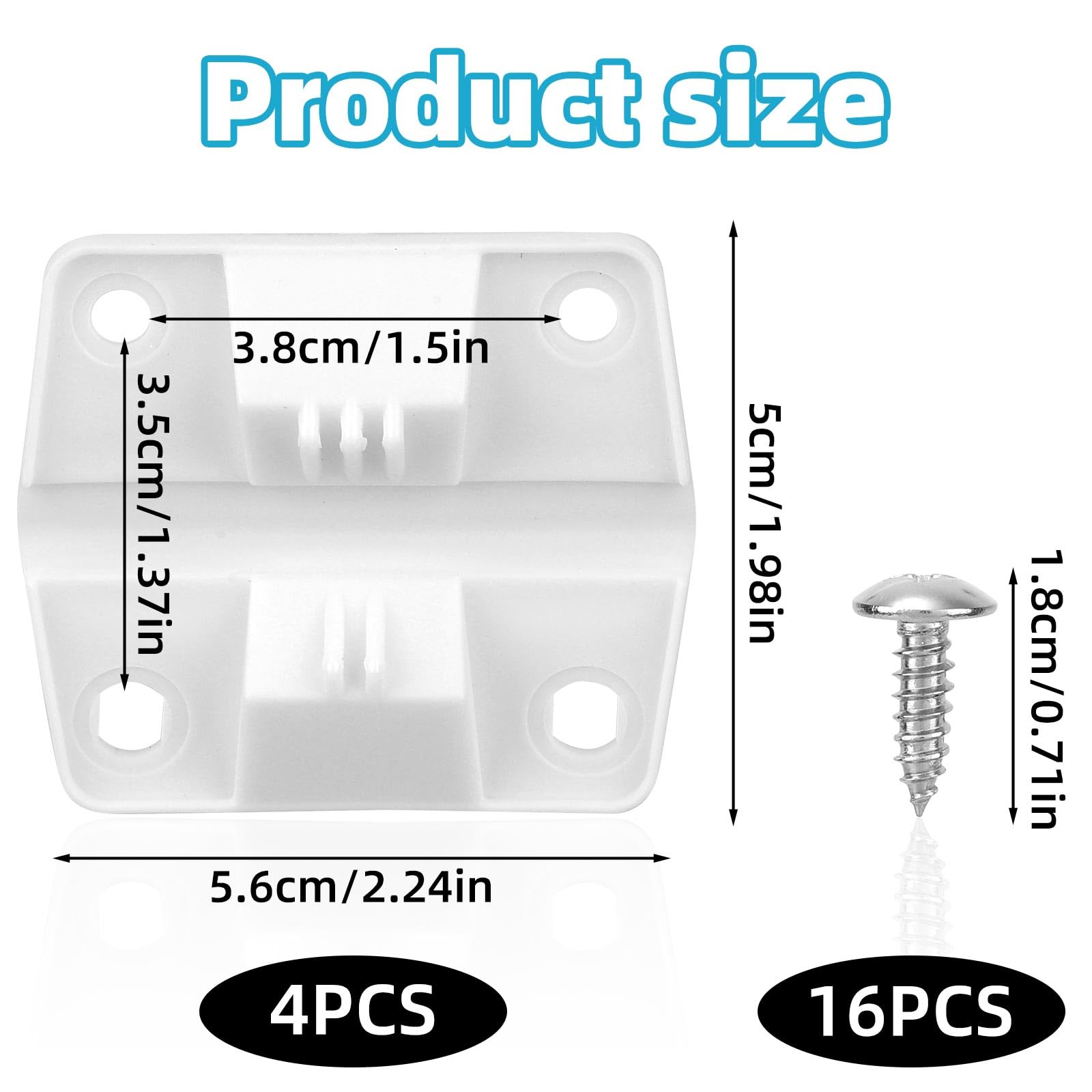 Gosknor 4pcs Cooler Hinges Replacement for Coleman, Durable Plastic Hinges Kit with 16pcs Stainless Steel Screws Cooler Replacement Parts for Camping Freezer and Ice Chest
