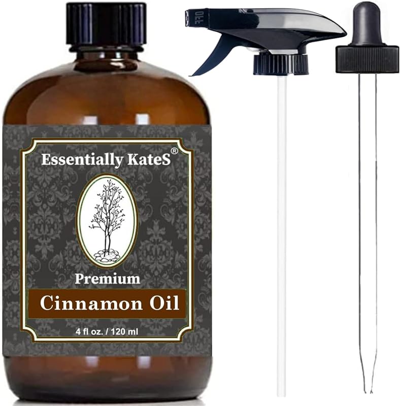 Óleo essencial de canela Essentially KateS, 120 mL, com conta-gotas e borrifador