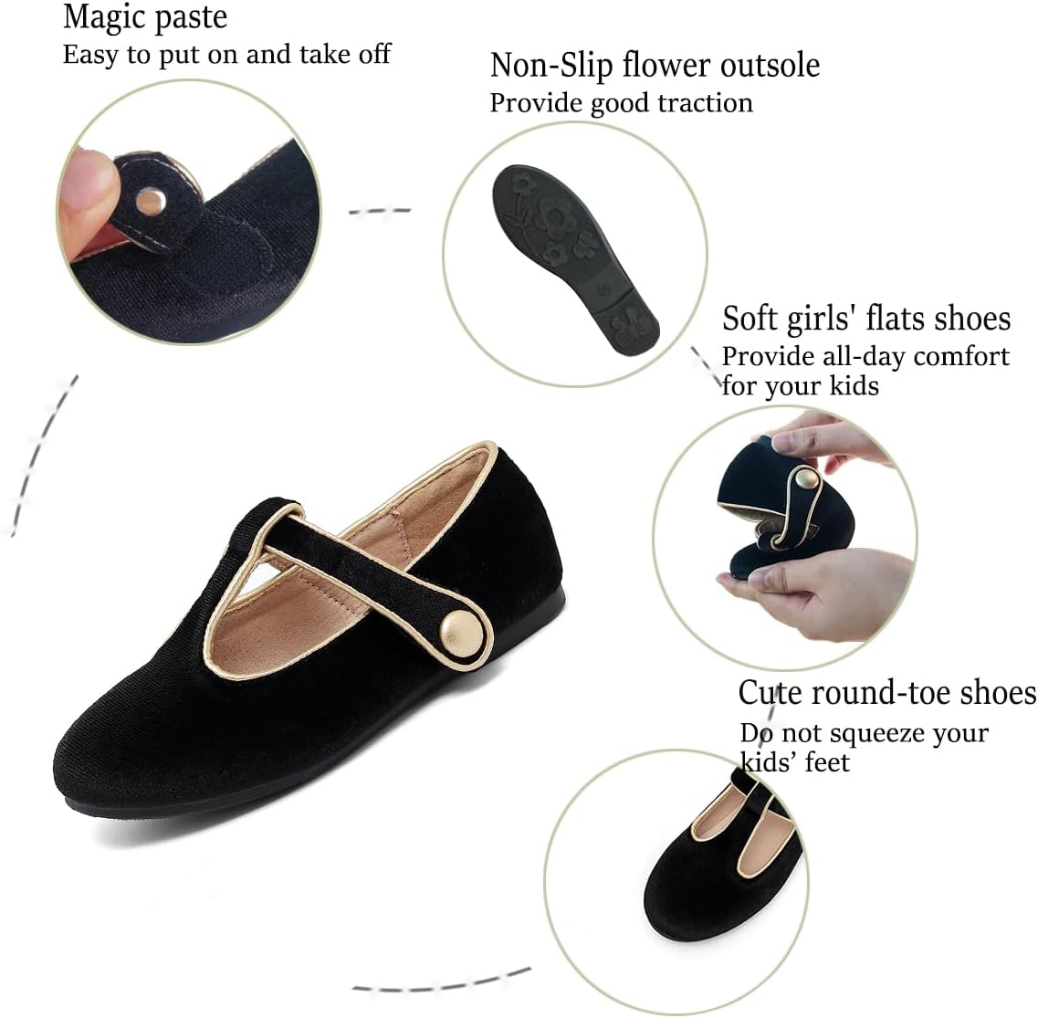 Girls Toddler Dress Shoes Ballet Mary Jane Flats for Baby Little Kids Girl - Image 4