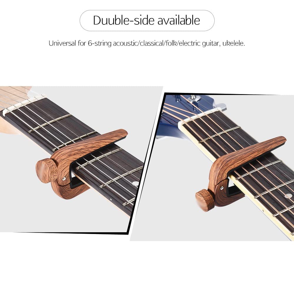 Accueil Instrument de Musique Capodastre Universel Haut de Gamme pour Guitare Acoustique/Classique/Folk/électrique à 6 Cordes Ukelele61mm (Couleur : Blanc) (Jaune)