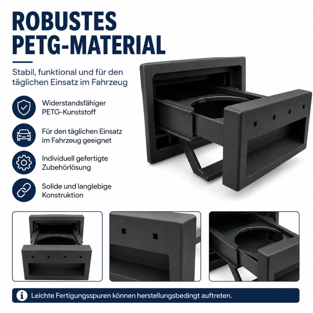 Portabevande adatto per VW T4 Bulli – a partire dall'anno di costruzione 03/96 – invece di posacenere
