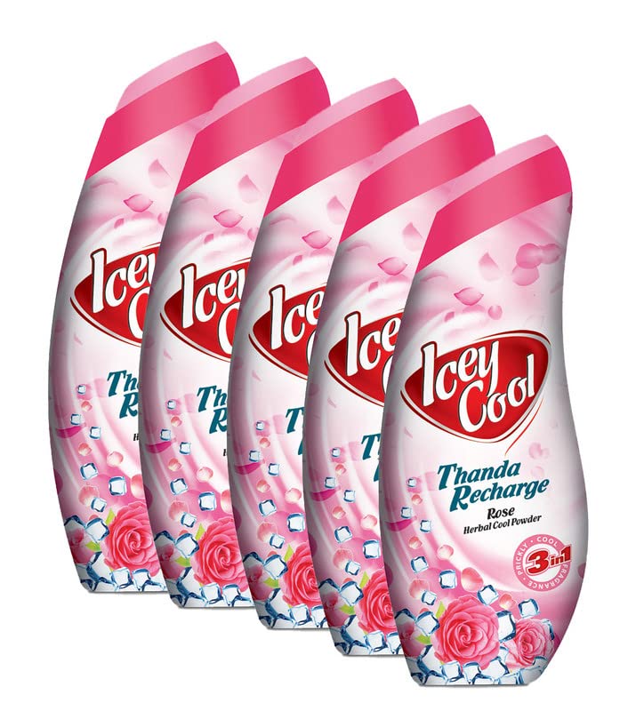 Labolia Icey Cool Thanda Recharge 3 in 1 Rose Herbal Cool Powder 100g, Pack of 5