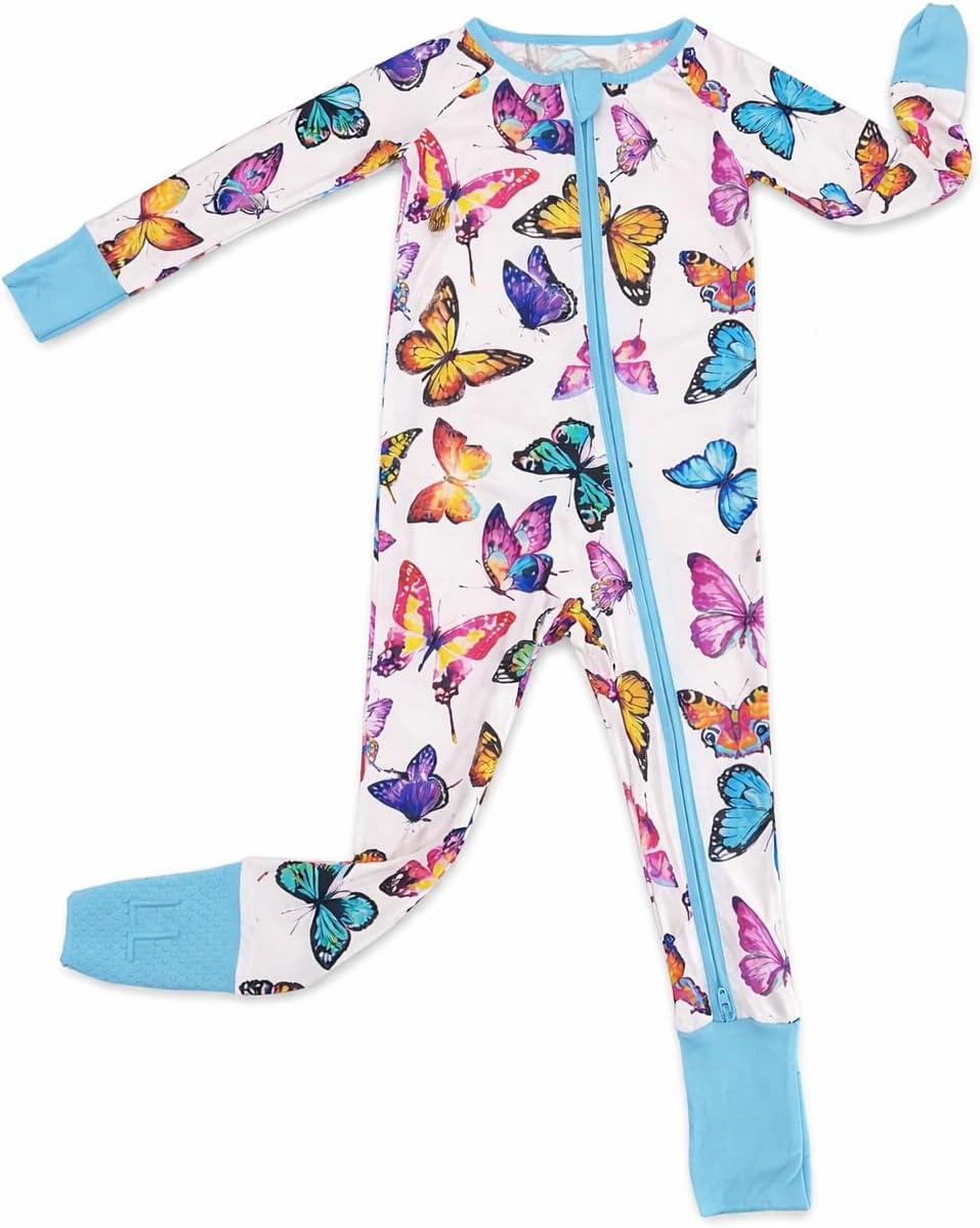 Liyah Loom® Signature Bamboo Baby Romper – Printed 2-Way Zipper Pajamas, Breathable Sleep & Play for Babies 0–18M