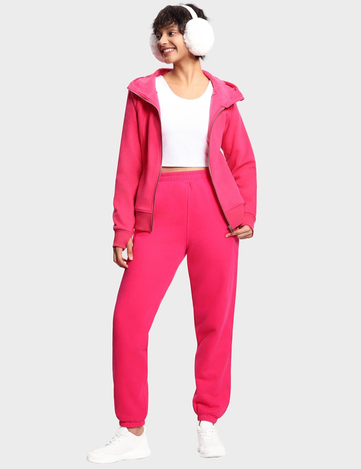 THE GYM PEOPLE Women's Fleece Sweatpants Warm Workout Joggers Pants with Pockets - Image 3
