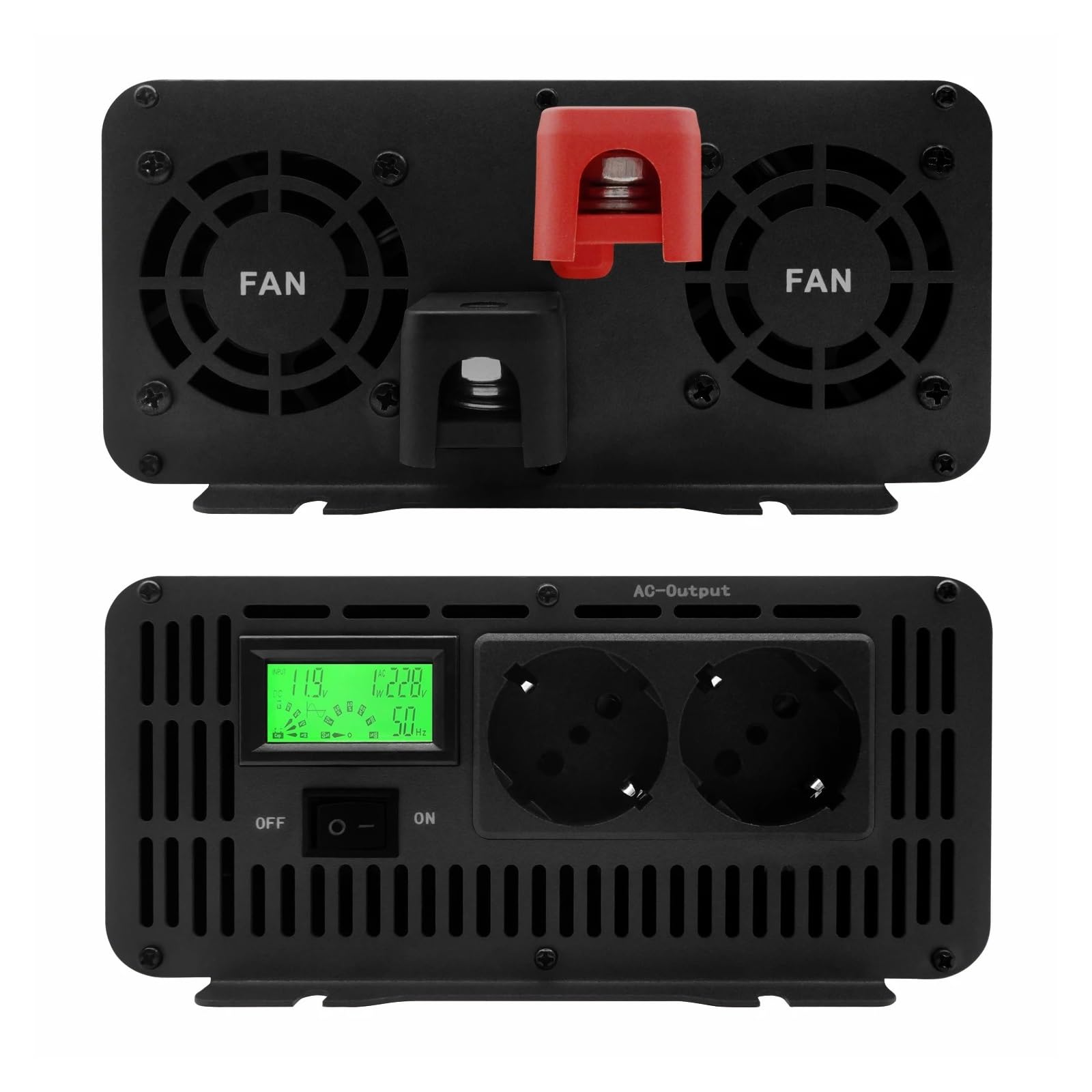 5000W 6000W Czysta Sinusoida Falownik z Podwójnym Gniazdem i Ekranem LCD. Przetwornica napięcia DC 12 V 24V na AC 220V (6000W, 12V-220-230V 50HZ)