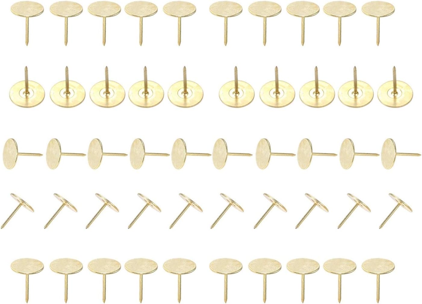 Screw pins for Upholstery，10-100pcs Black Upholstery Nails Round Head Metal Pushpins Vintage Tacks Sofa Decor 5/7/9/11/19x17mm (Color : 5x17mm 20pcs) (Color : 7x17mm 20pcs) (Color : 2)