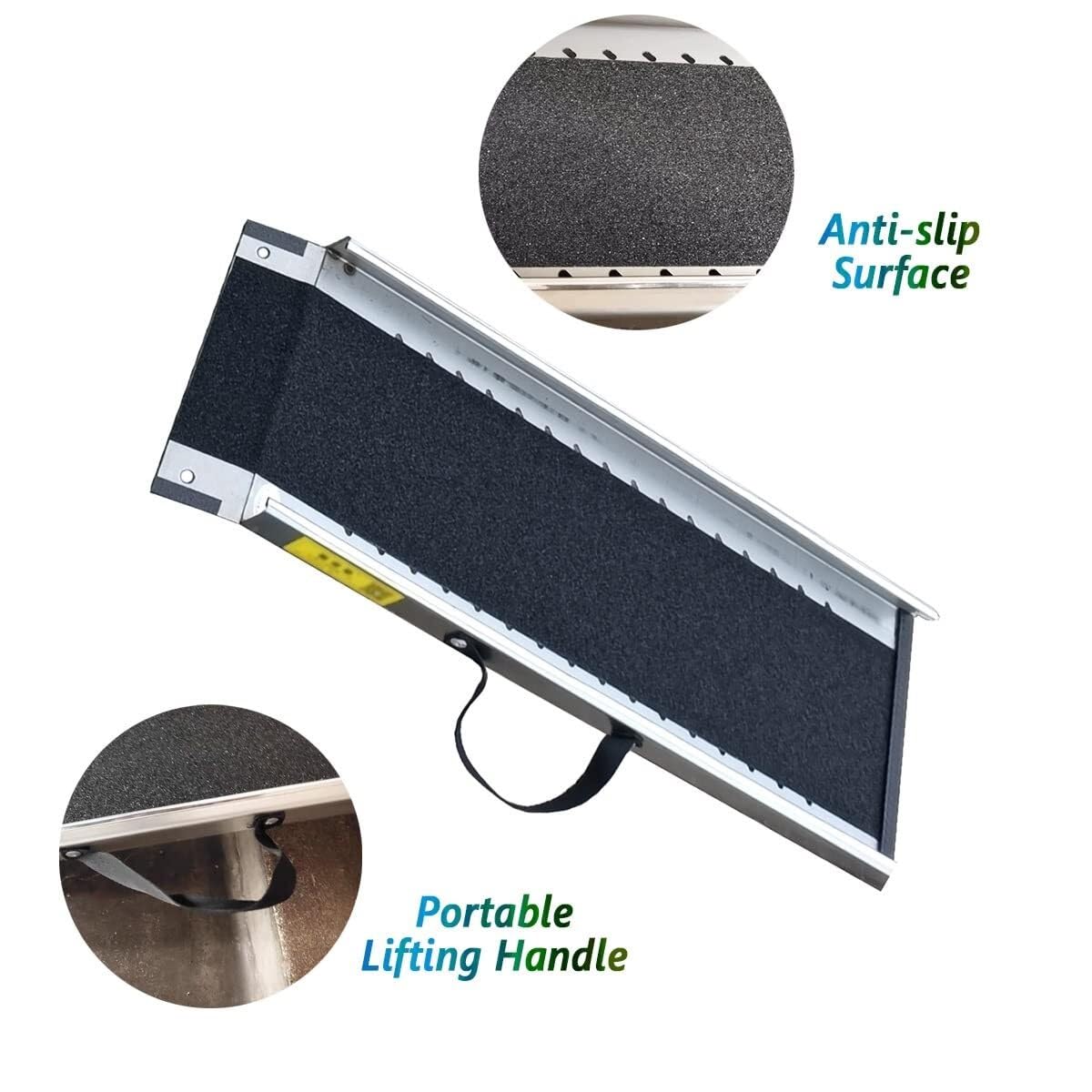 Rampa de umbral de silla de ruedas para escalones, escaleras, puerta, rampas ligeras de 15 cm/25 cm de elevación, ideal para carretillas de mano, bicicletas y scooters (60 cm de largo)