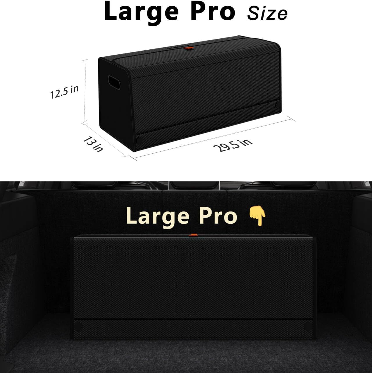 GMQ Car Trunk Organizer for SUV,Car Organizers and Storage with Collapsible Storage, Large Capacity for SUV, Truck, MPV (Carbon Black)
