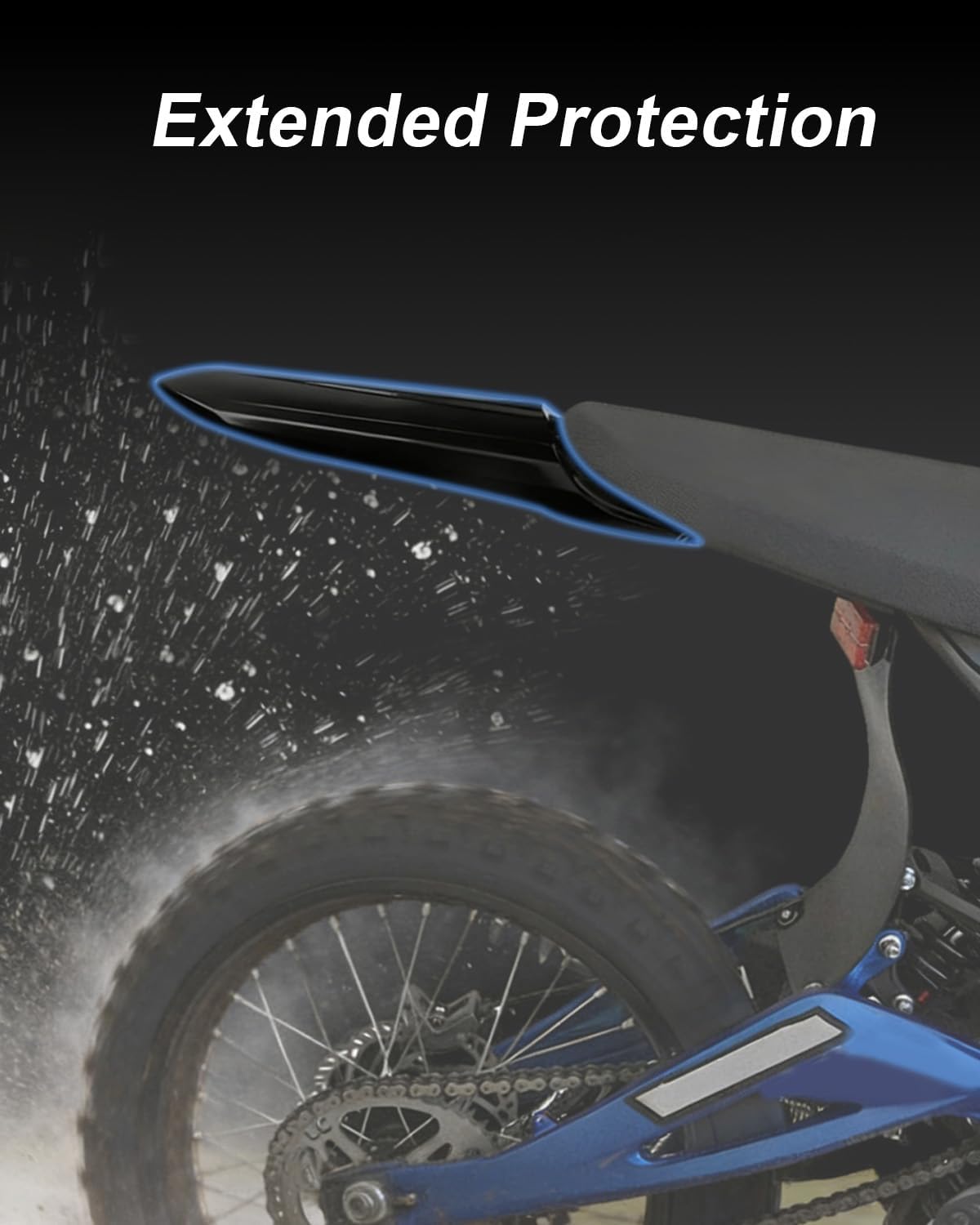 15.5×5.9” Extended Longer Rear Fender Fit for SurRon Light Bee X and S Segway X160 X260 Upgraded Extra Long Mudguards Protector, Dirt Pit Tail Fender Mud Flap Guard