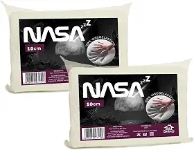 Kit 2 Travesseiro Nasa 10cm Altura Espuma D40 Viscoelástico Nasa Zz Capa Com Zíper 100% Algodão 200 Fios - Lar Conforto…