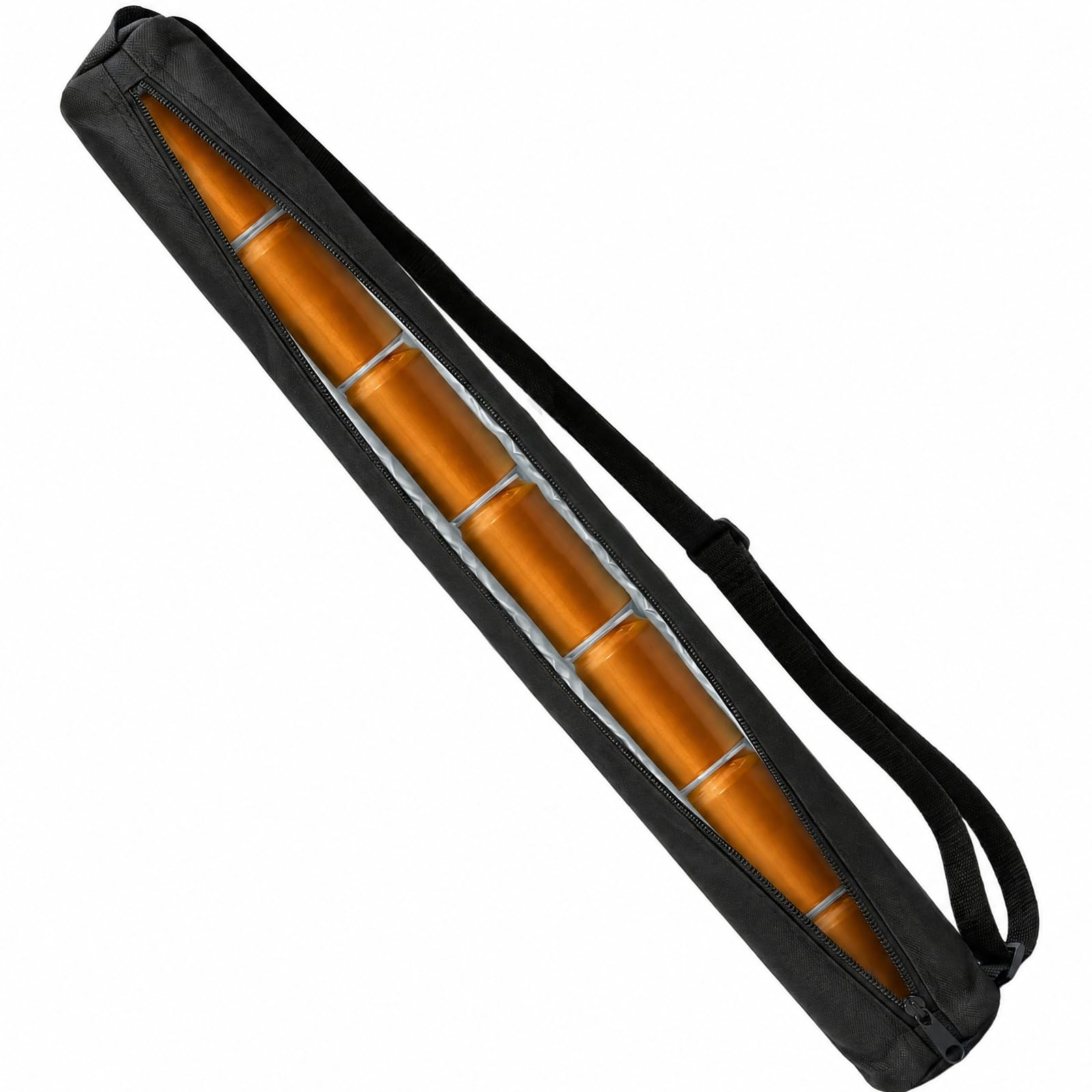Golf Beer Cooler Sleeve Bag, Insulated Beverage Cooler Tube, Adjustable Oxford Shoulder Strap Pencil Golf Bag, 7 Can Leakproof Cooler Bag for Outdoor Sports Camping