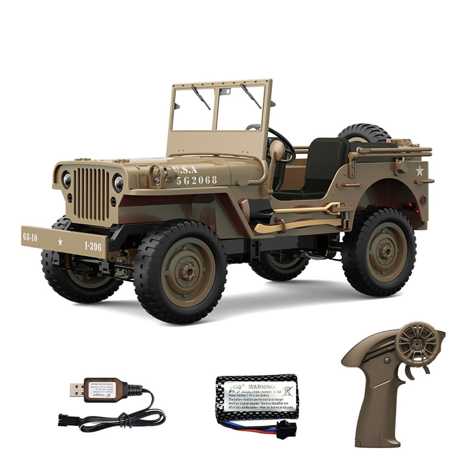 TOUCAN RC HOBBY RTR JJRC 1/10 C8815 RC Militär-LKW Fernbedienung Offroad-Auto Modell Rock Crawler Lichter Abnehmbare Dekorationen Keine Geräusche