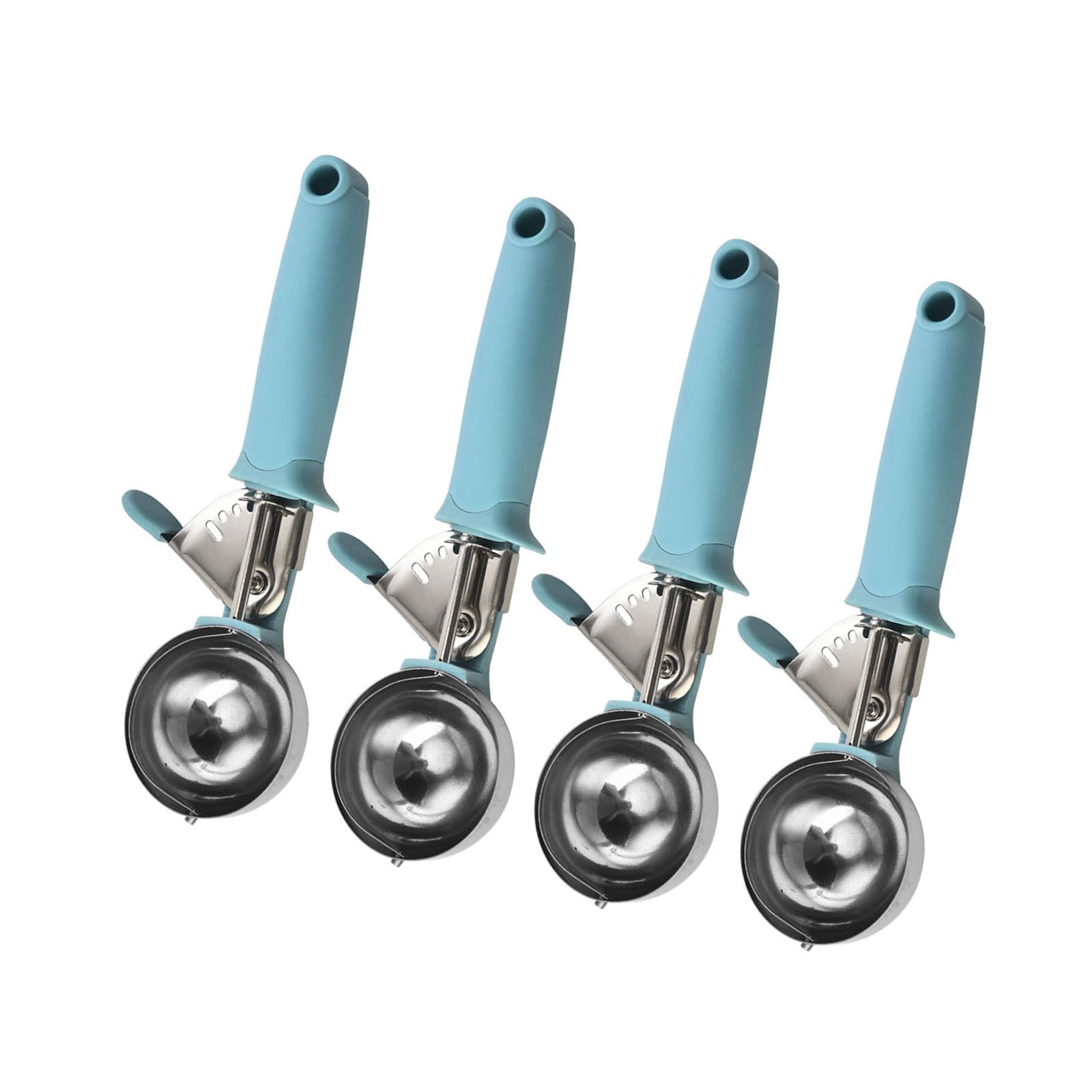 APGLSXY 4 Pieces Stainless Steel Ice Cream Spoons Ergonomic Handle for Easy Scooping and Simple Cleaning Resistant Spoon Set
