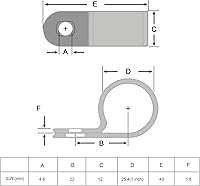 Vista 3 de Hicarer Paquete de 50 abrazaderas de cable tipo R, clips de sujeción de cable de montaje de tornillo de nailon con 50 tornillos para gestión