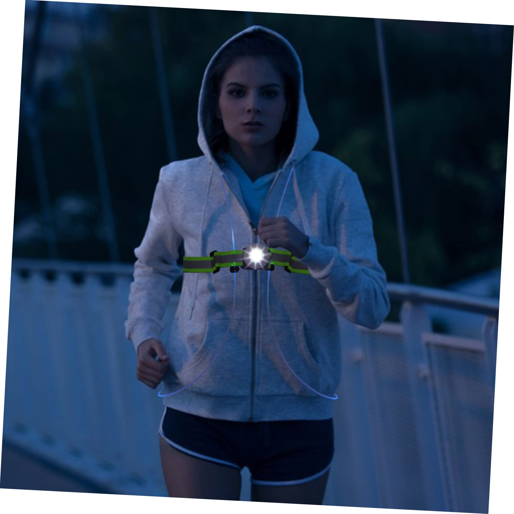 Bande Réfléchissante Lumineuse Réglable Batterie 1200 Mah en Polyester Abs