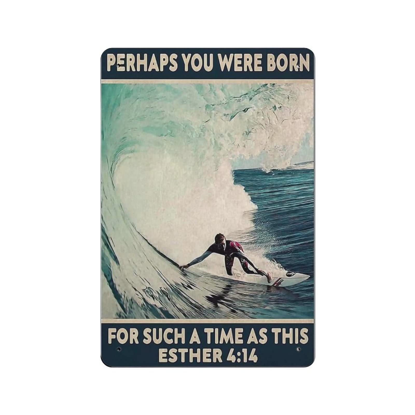 AOOEDM Perhaps You Were Born Vintage Metal Tin Sign for Home Coffee Shop Office Wall Art Metal Poster Garage Decor Man Cave Sign Inspirational Quote Wall Decor