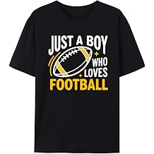 Men's Retro Football T-Shirt 100% Cotton Short Sleeve Just A Boy Who Loves Football Printed Graphic Tee