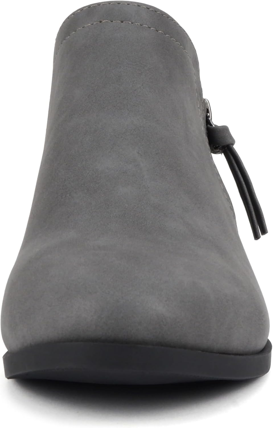 Soda “ZAYNE” ~ Women Round Toe Elastic Side Gore Side Zipper Pull Tab Low Heel Ankle Boot Bootie