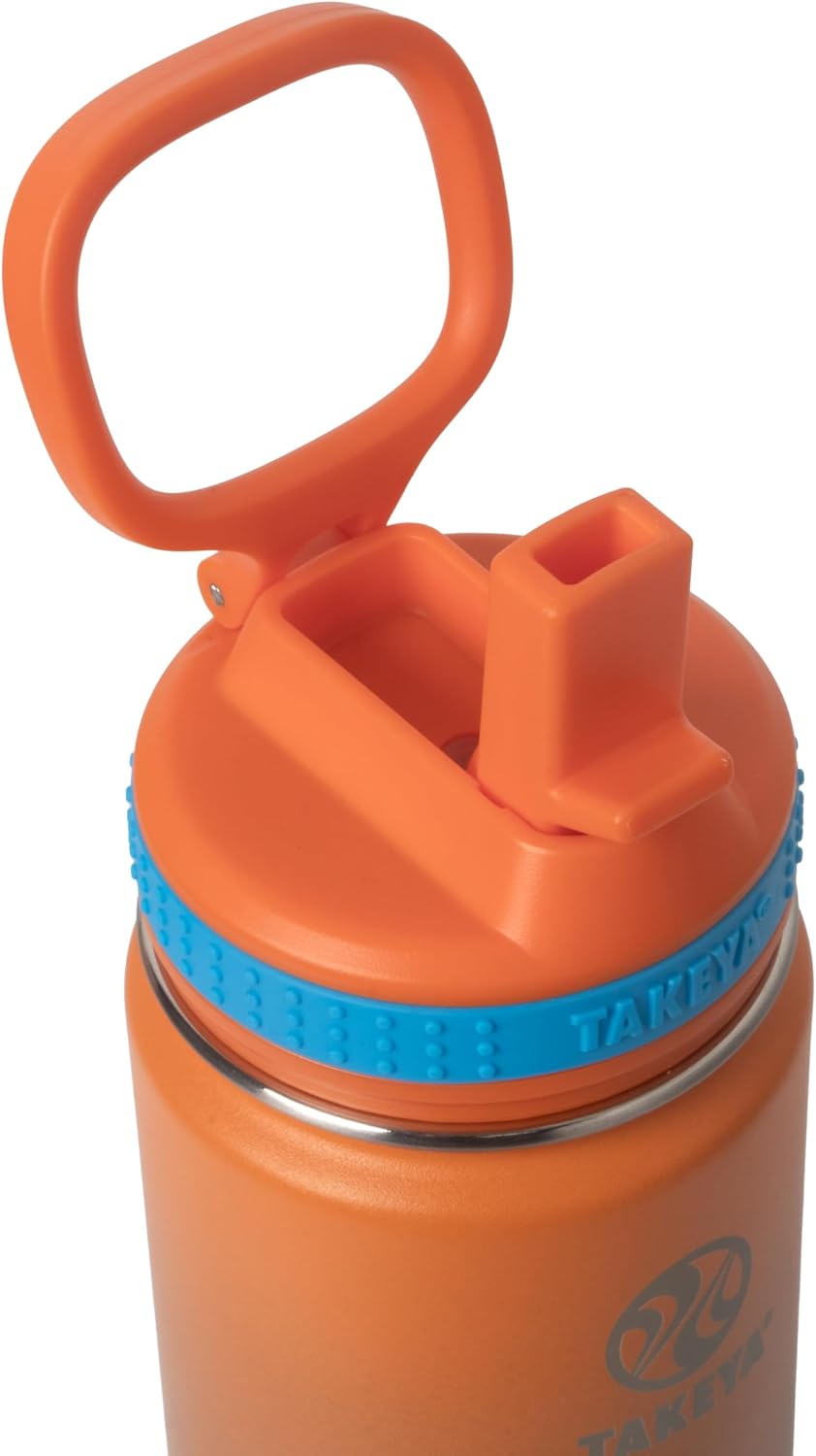 Takeya Actives Water Bottle with Straw Lid - Durable & Easy-Care Water Bottle with Stainless Steel Insulation - BPA-Free Lid with Carry Handle & Straw - Dishwasher-Safe - 18 oz, Ombre Awestruck - Image 3