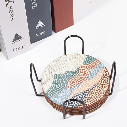 Miniatura 5 de Youteer Juego de 6 posavasos de pintura de diamantes con soporte, accesorios de arte de diamantes y herramientas para adultos y niños, suministros