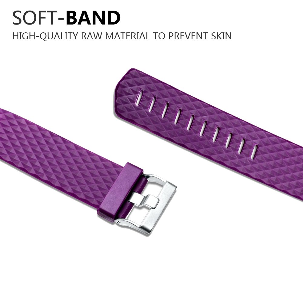 Correa para Fitbit Charge 2, Edición Especial Soft Silicona Deportes Recambio de Pulseras Ajustable Reemplazo Accesorios para Reloj Fitbit Charge 2 Pulsera de Actividad Pequeño y Grande — view 5