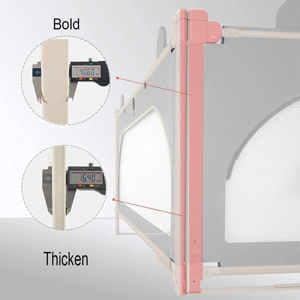 Baby Playpen Barandillas de Cama extralargas para niños pequeños Barandilla de Seguridad con Malla ventilada para niños Barandilla de elevación Vertical Altura Ajustable Anticolisi