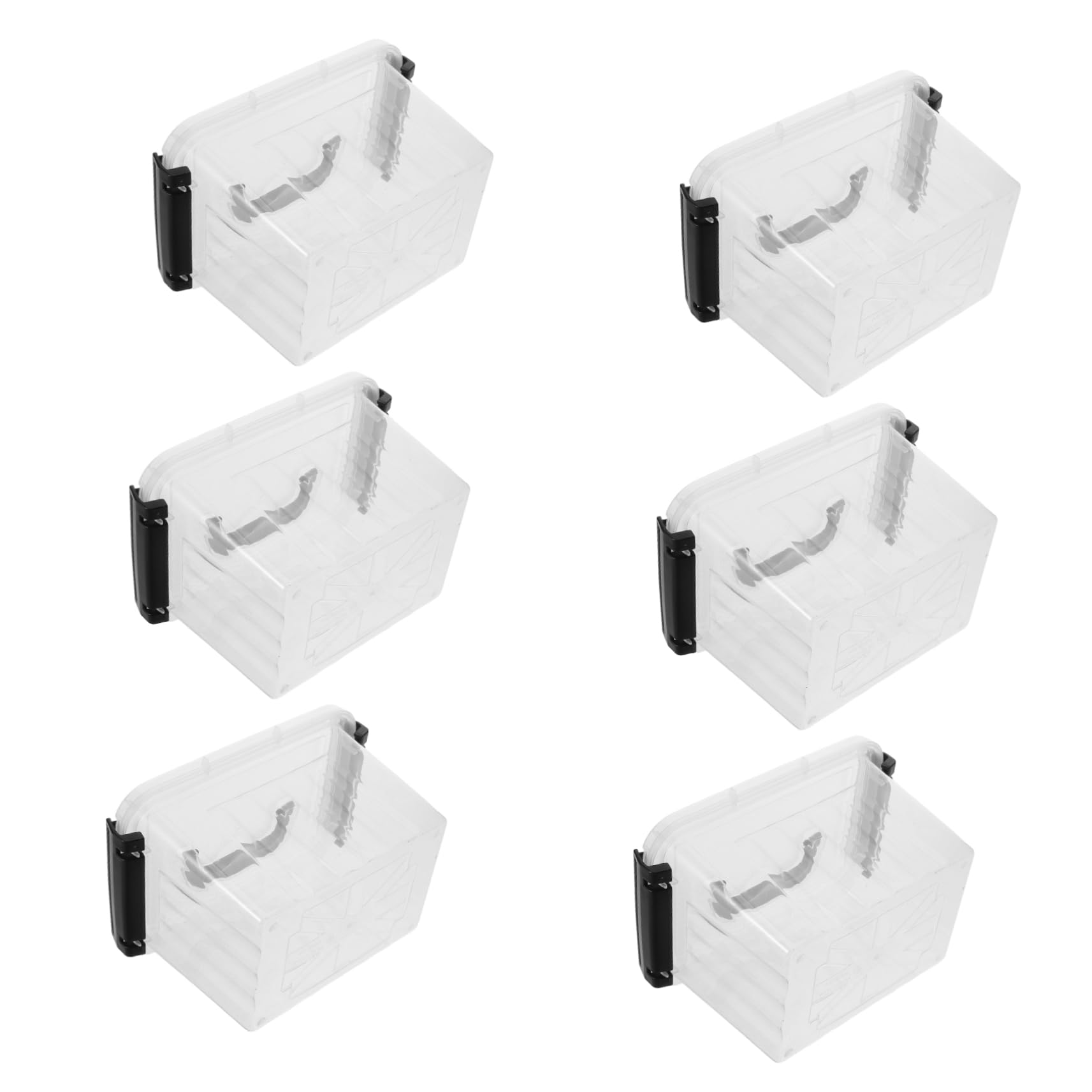 PRETYZOOM Set da 6 Scatole di Plastica con Coperchio e Chiusura, Design Trasparente Versatile per Conservare Cancelleria e Medicinali, per Scrivania e Cassetto
