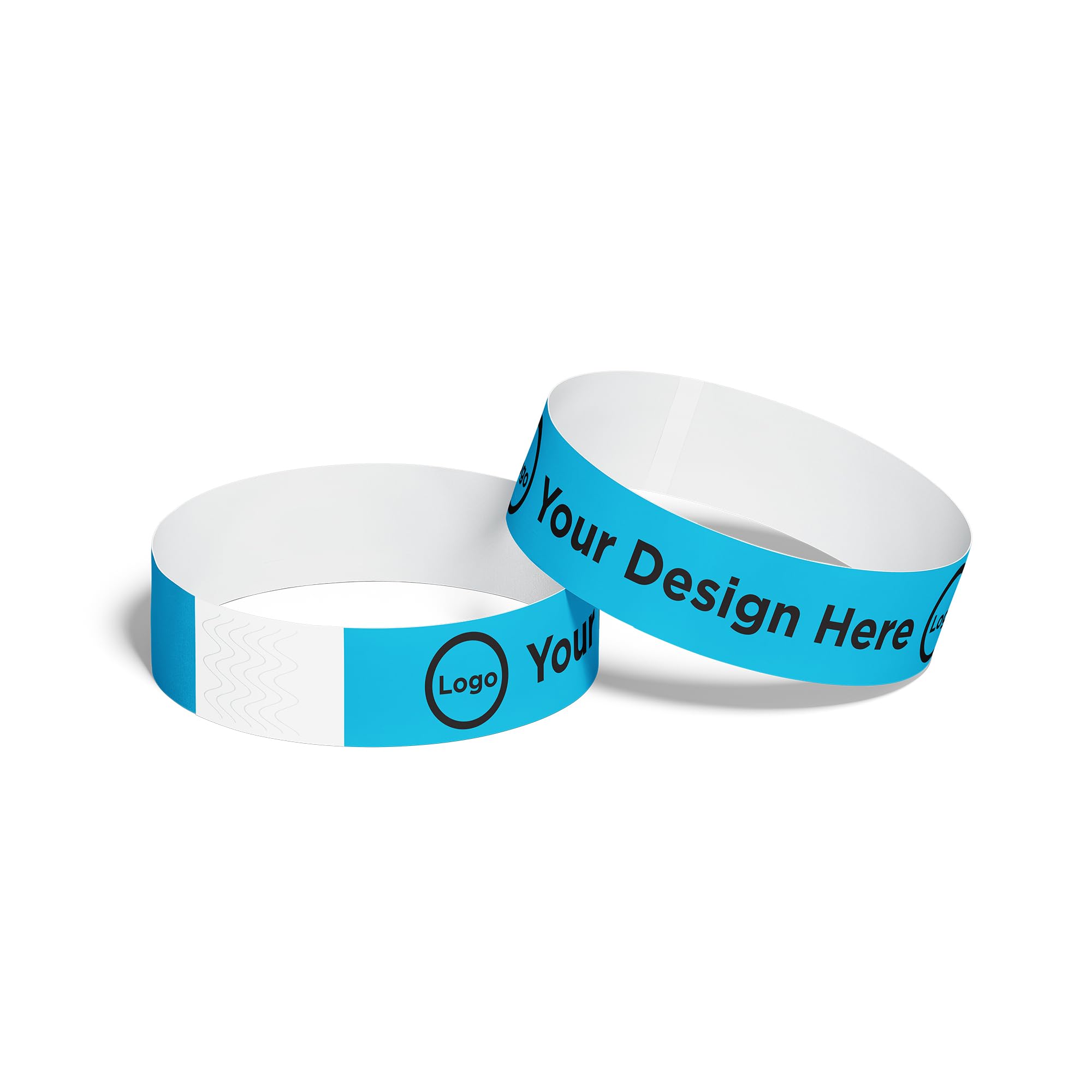 ID&C Printed Tyvek Paper Event Wristbands – 100 Numbered Tamper Proof Security Wristbands for Events, Parties & Admission – Neon Blue