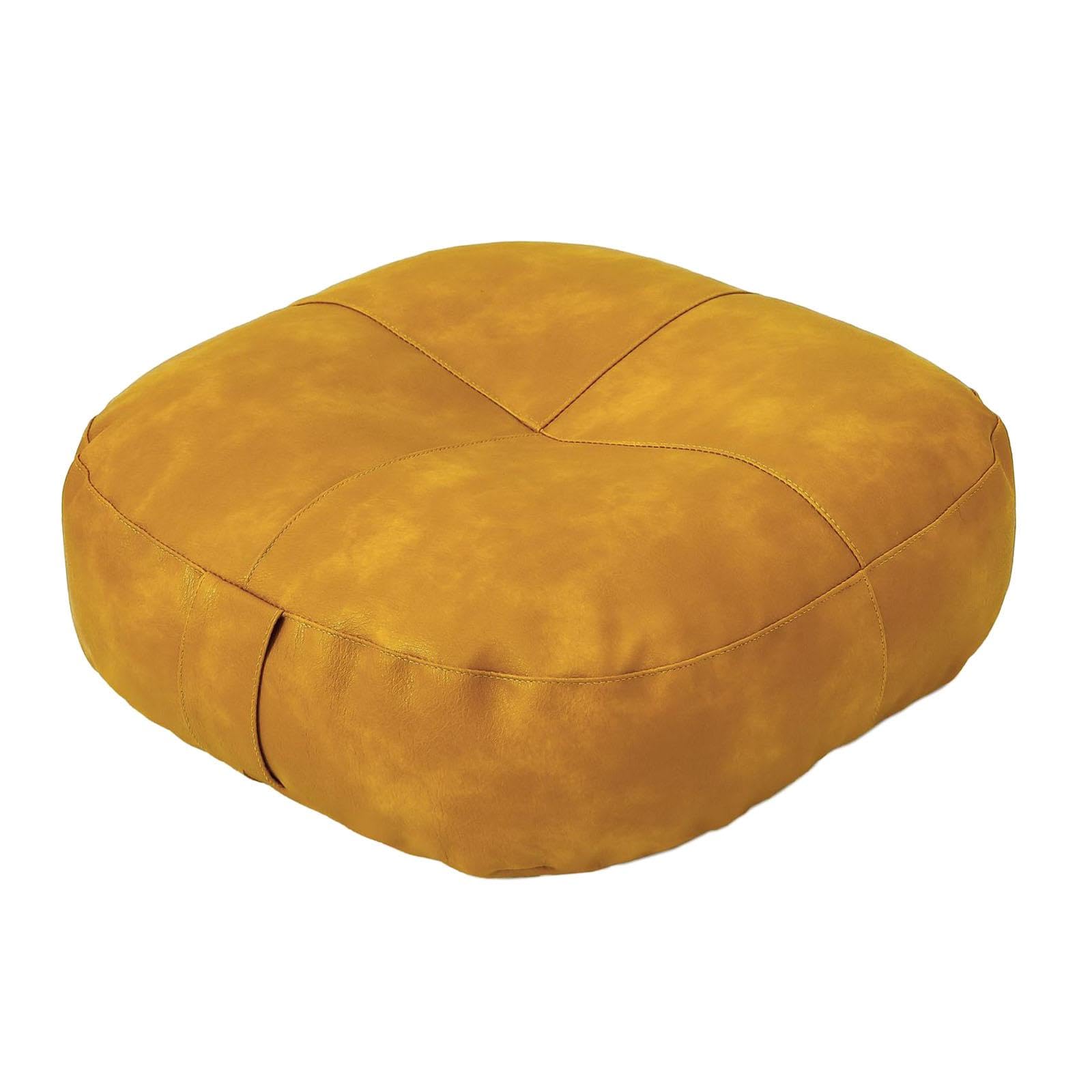 bnf® Round Floor Pillow Decorative Ottoman Pouf for Balcony Adults Indoor Outdoor Yellow | Home Decor | Pillows-picture-27